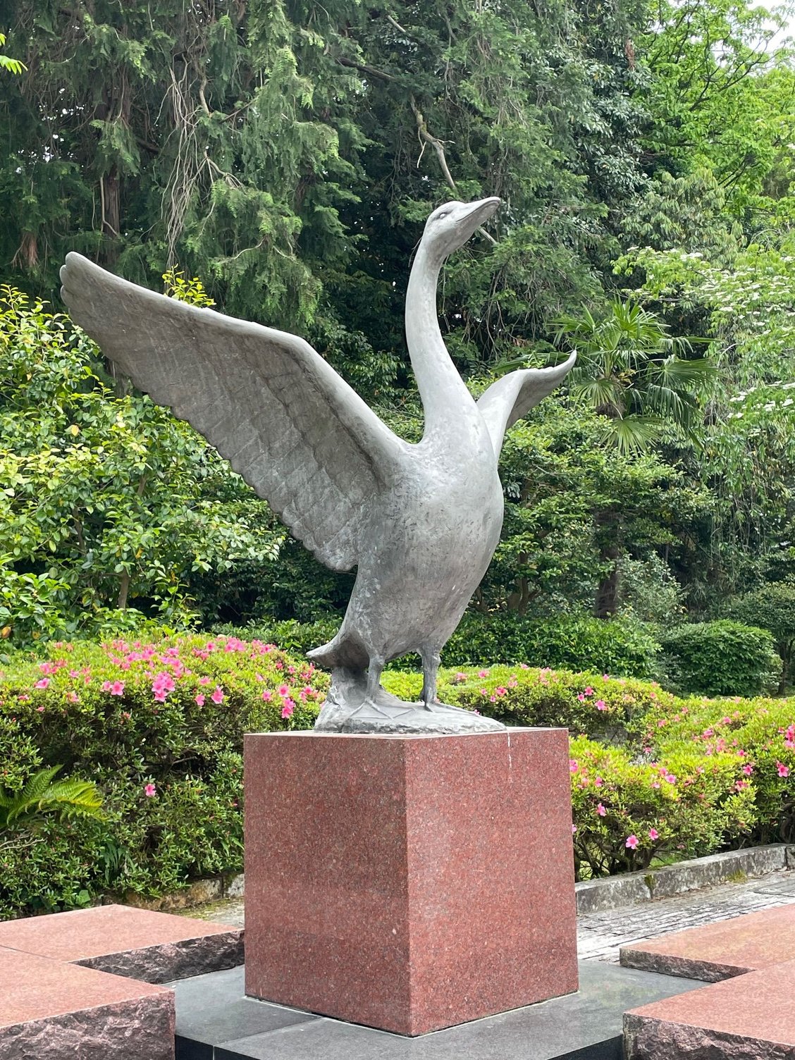 We skirted the park and took a walkway, filled with sculptures to get back to the hotel.