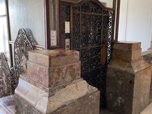 Old elevator, clasStsic, even had a little bench in it