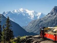 Verticalp railway with Mont Blanc