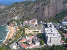 Here is where you start the Cable ride  up to Sugar Loaf Mountain.

That is Red Beach on the Left.
