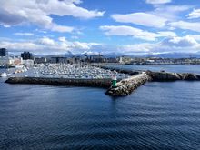 View of the pier  and lighthouse at Bodo