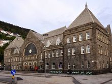  Bergen Train Station, a quiet day. Across from Central Lake