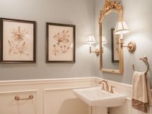 
Powder room, typical of bath finishes.
