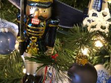 
Nutcracker ornament in blue and white 