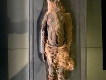 The indigenous people figured out how to mummify humans 2000 years before the Egyptians and this is one of the examples. The Egyptians used a different methodology.