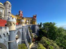The palace sits in a beautiful setting