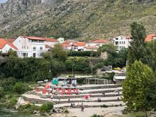 Looking down on the bank from the bridge.  There are a lot of people giving boat rides.  I think it was 10 Euros for 20 minutes, but the 20 minutes seemed a little short!