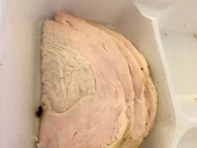 Turkey for Joyce! She ate 2 slices…. Rest for lunch tomorrow. She also had a salad and a couple of the 7 homemade, thick sliced and fantastic onion rings (forgot to take photo, too busy eating them!)