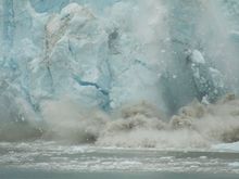Those are some huge chunks which created a large wave that rocked and rolled our small 100 passenger boat.