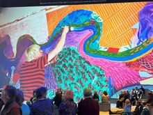 I love this one showing the artist at work! 