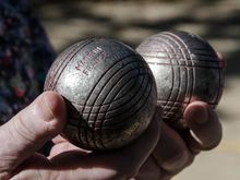 Directly across the Port de Plaisance from our Vannes rental house, were a pair of adjoined petanque terrains.