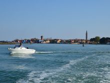 view from the shuttle back to Burano