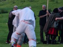 The Olympiks. Fri. 3rd June 2022. The undisputed main event that locals waited til the final hour to see was the Shin-Kicking World Championship. Fit men pad up for this contest and really go at each other. The reigning champ regained his title, but had to take a few time-outs. At those times, he approached the referee officiating to complain about his opponent's over-the-top aggressiveness. True that.