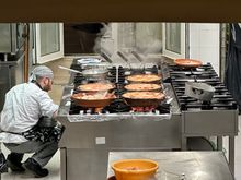 Kitchen with brodetto in terra cotta vessels
