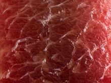 Sashimi of ventresca, belly of tuna. a personal favorite.
But you can see that there are more obvious threads of white fat running through t his piece....compare to the sashimi at EL CAMPERO.  Nothing can touch the latter. 