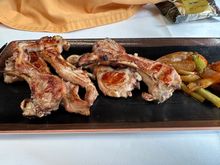 Final dish at LA CASTILLERIA:  Baby milk-fed lamb chops....divine!