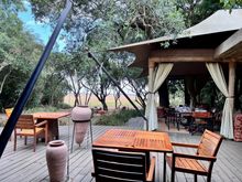 Outdoor dining patio.