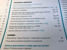 PART TWO of MAIN MENU:   Shellfish and whole fish are almost always priced by weight.  There is one pork dish and one beef dish non the menu.