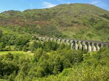 The Glenfinnan viaduct as photographed from the train. I  should have driven to it instead, timing it to see the steam train.

