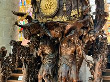 The incredible wood carved pulpit