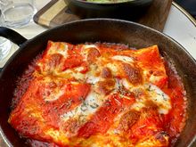Cannolis with ricotta. Sage and butternut squash 
Gnocchi with a creamy pesto sauce