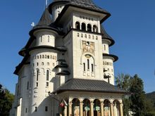 This is the church in downtown Gura Humorului