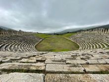 The stadium, used by the Greeks for athletics, later turned into an amphitheatre by the Romans and used for gladiator and animal fights.

