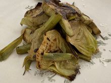 First artichokes of the season and maybe the best of my life!!   The technique that they saved them was incredible.