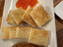 An ideal pairing with a Pedro Jimenez sherry:  Foie gras with a red pepper jam and toast points....among the many, many "must orders" at Casa Morales, Sevilla