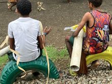 Using PVC pipes as drum