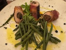 Ed's guinea fowl stuffed with plums! 