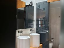 Our bathroom--not what you imagine when you think of the bathroom of a parador!