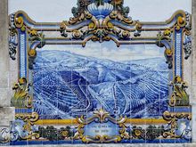 The Pinhao train station is noted for its painted tile.