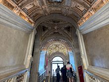 The Golden Staircase with its 24-karat gilded ceiling