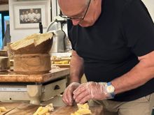 Libero Scozzari, who runs the place with his wife.  Like just about every other diner at both meals, he was wearing sneakers.   I've decided that it's not necessary to take any footwear other than a pair of sneakers on a trip to Puglia.  In the entire region, there is no restaurant that requires dressing up.