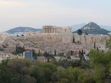 Acropolis and Lycabettus Hill, from Filapappou Hill