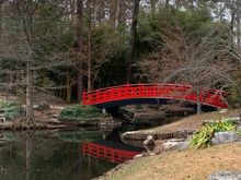 Meyer Bridge over a pond at the Sarah P Duke Gardens