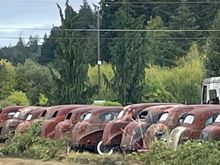 At the Spirit Mt. Casino I saw this line of junked cars, but all from the 30's.  It looked like 20 getaway cars from 20 St. Valentine's Massacres.