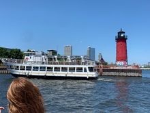 Coming into Lake Michigan on Edelweiss River Cruise.
