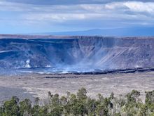 Kilauea crater which erupted big time in 2018 and caused lots of damage to homes 