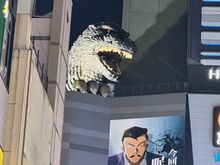 Godzilla looms over Shinjuku but refused to perform 