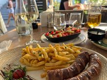 Dinner at the hotel's restaurant - I ordered sausages with fries and a salad.