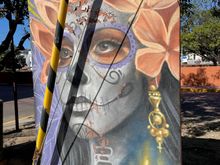 This is a utility box, that has been decorated, looks a lot better than a big GE logo.