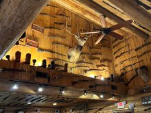 BBQ spot in Gardiner. Guns all over the walls and ceilings. I can't imagine why out of country visitors think america is all about guns........