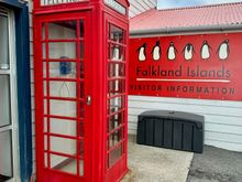 Now visiting the Falkland’s capital city of Stanley where these British telephone booths are common and functional!