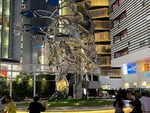 The first thing I saw when we exited the Metro was this statue.  Turns out it was the centerpiece for a bar!