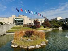 Flags of all the countries coming to South Korea’s rescue during the Korean War. Remaining nations are on the other side out of view.