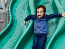 There was a large playground just off to the side of the Butterfly House which he noticed immediately (imagine that), and we had to use all our powers of persuasion to get him inside the Butterfly House. But not for long, lol! Not where he wanted to be!