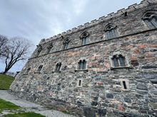 The fort still shows the damage suffered during World War II. 