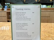 The tasting menu offered on the day we were here. We chose the Cloudy Bay Experience.